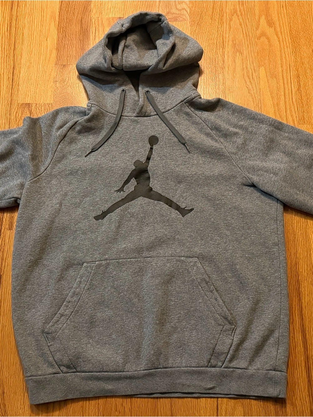 Nike Air Jordan Jumpman Logo Fleece Hoodie Men's Size Large Grey Black